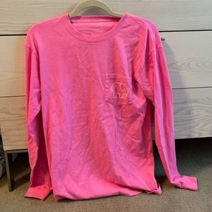 hot pink long sleeve ivory ella tee
